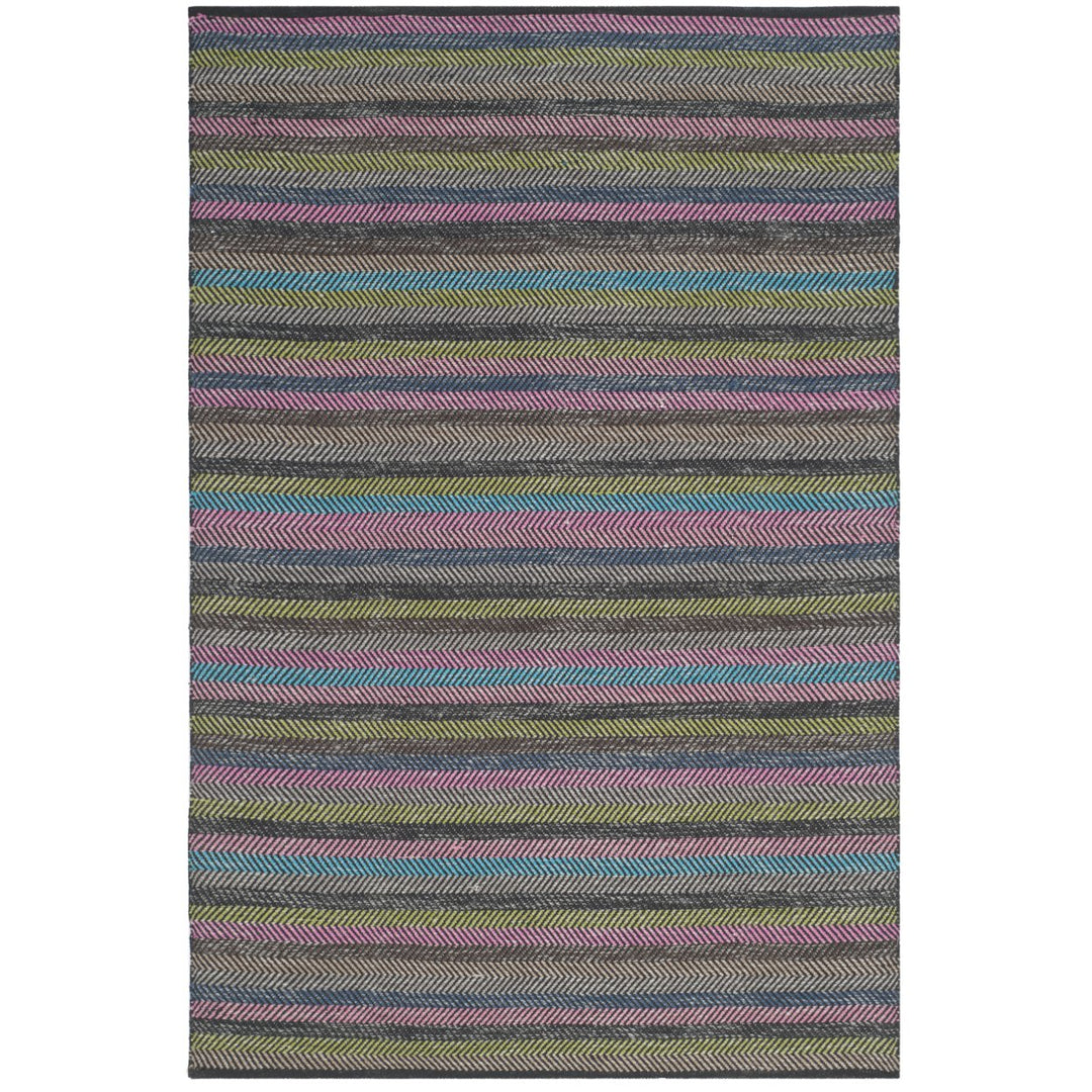 SAFAVIEH Striped Kilim STK421C Handwoven Grey /Multi Rug Image 1