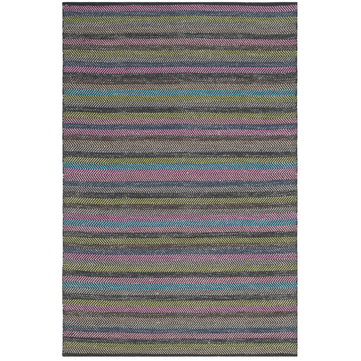 SAFAVIEH Striped Kilim STK421C Handwoven Grey /Multi Rug Image 1