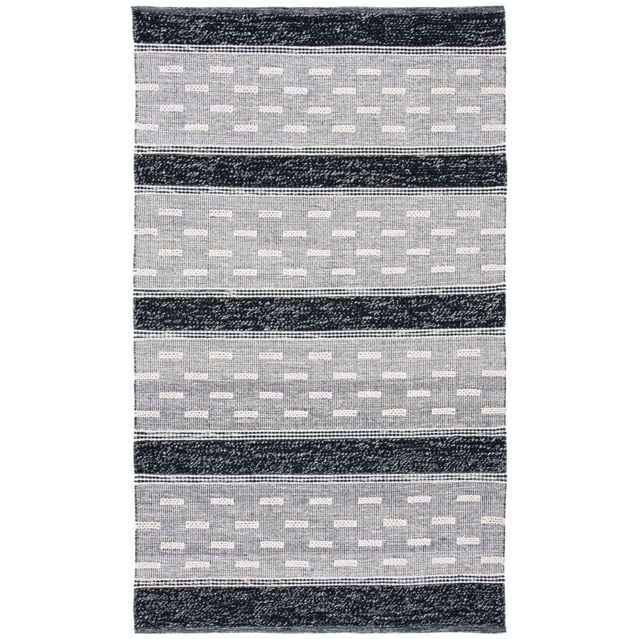 SAFAVIEH Striped Kilim STK518Z Black / Ivory Rug Image 1