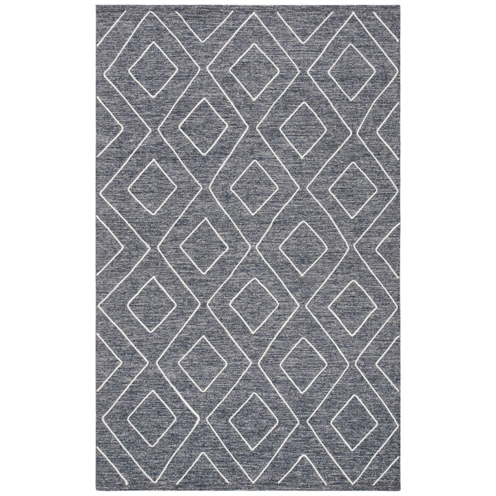 SAFAVIEH Striped Kilim STK520H Handwoven Dark Grey Rug Image 1