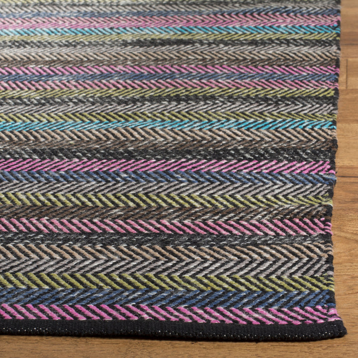 SAFAVIEH Striped Kilim STK421C Handwoven Grey /Multi Rug Image 3