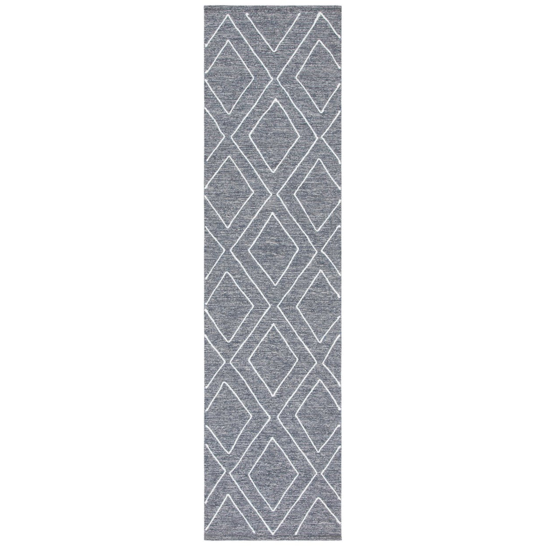 SAFAVIEH Striped Kilim STK520H Handwoven Dark Grey Rug Image 1