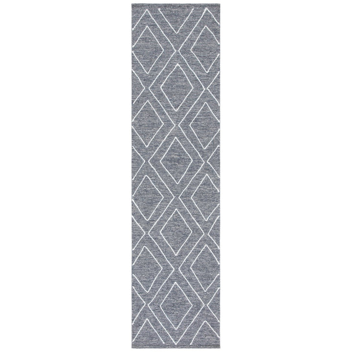 SAFAVIEH Striped Kilim STK520H Handwoven Dark Grey Rug Image 1