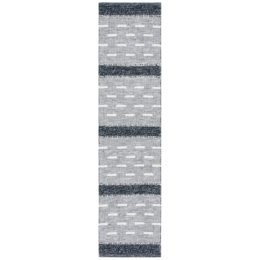 SAFAVIEH Striped Kilim STK518Z Black / Ivory Rug Image 3