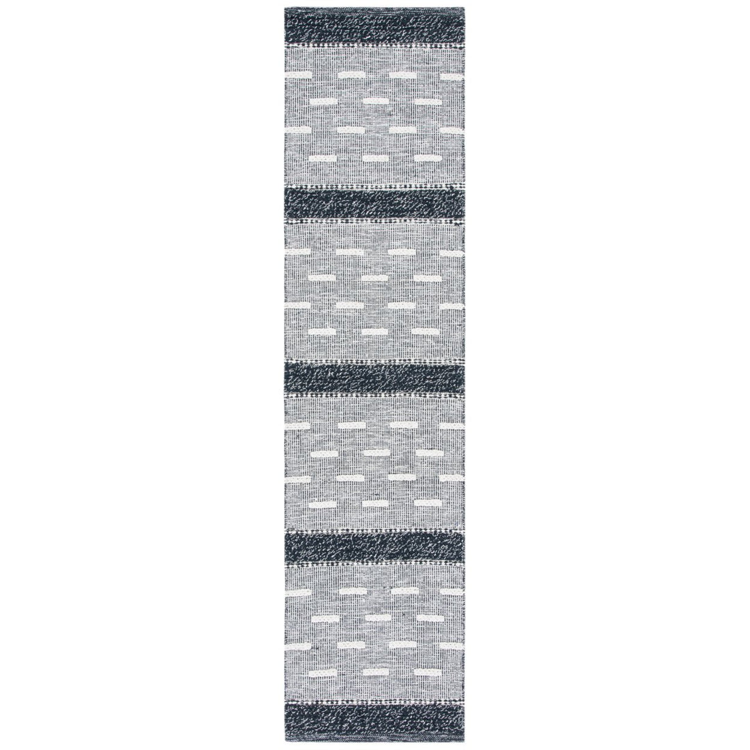 SAFAVIEH Striped Kilim STK518Z Black / Ivory Rug Image 1