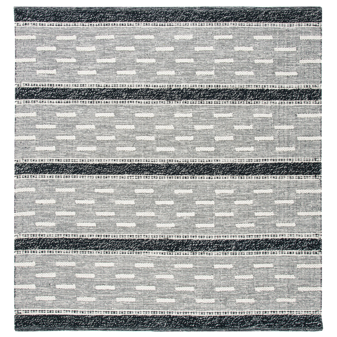 SAFAVIEH Striped Kilim STK518Z Black / Ivory Rug Image 4