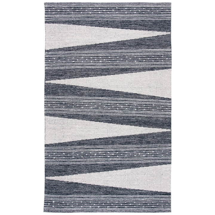 SAFAVIEH Striped Kilim STK521Z Black / Ivory Rug Image 1