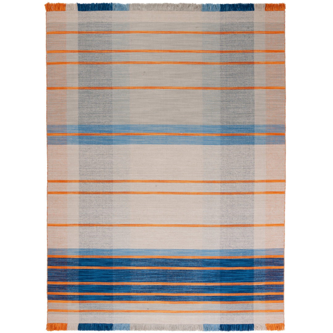 SAFAVIEH Striped Kilim STK701B Handwoven Beige /Blue Rug Image 1