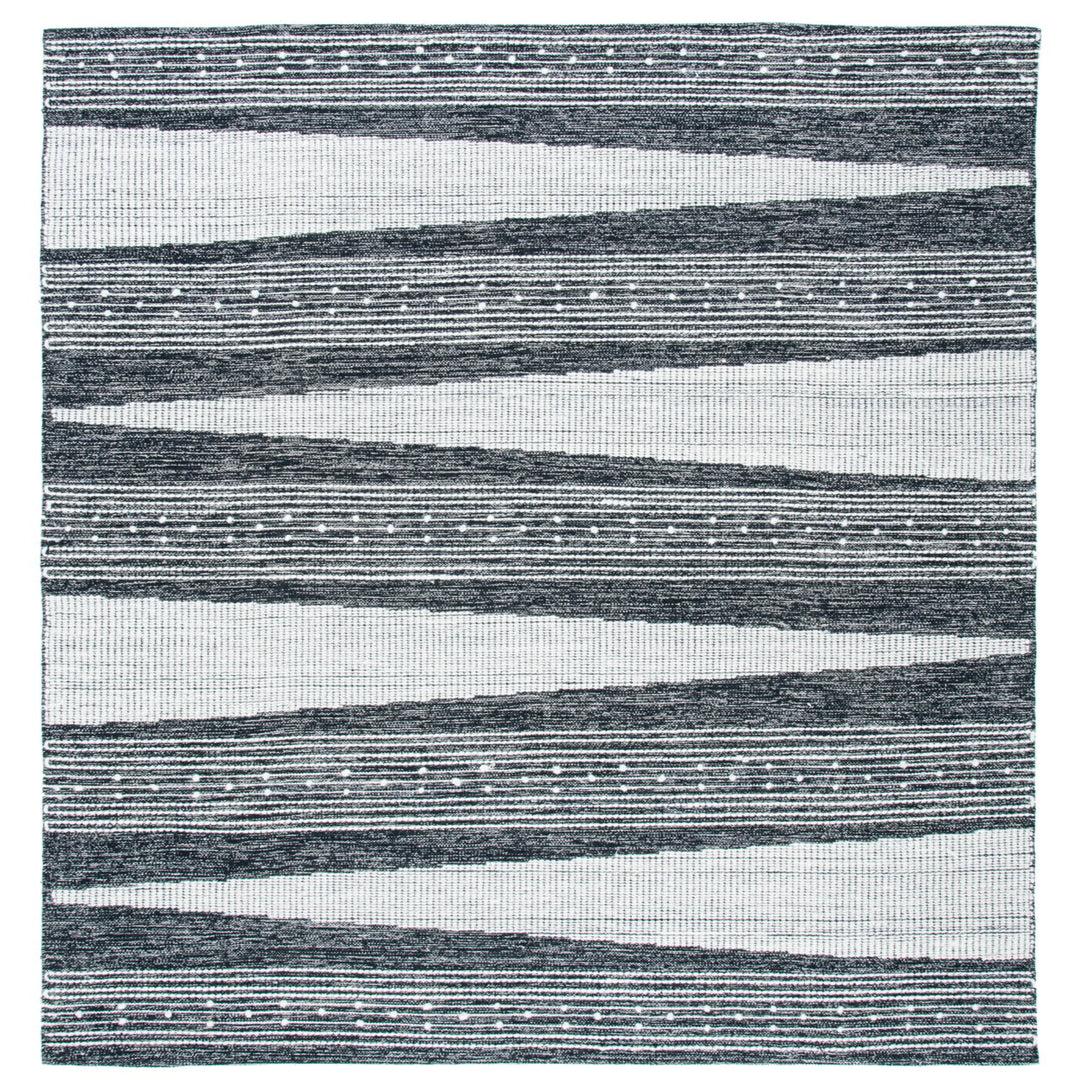 SAFAVIEH Striped Kilim STK521Z Black / Ivory Rug Image 4