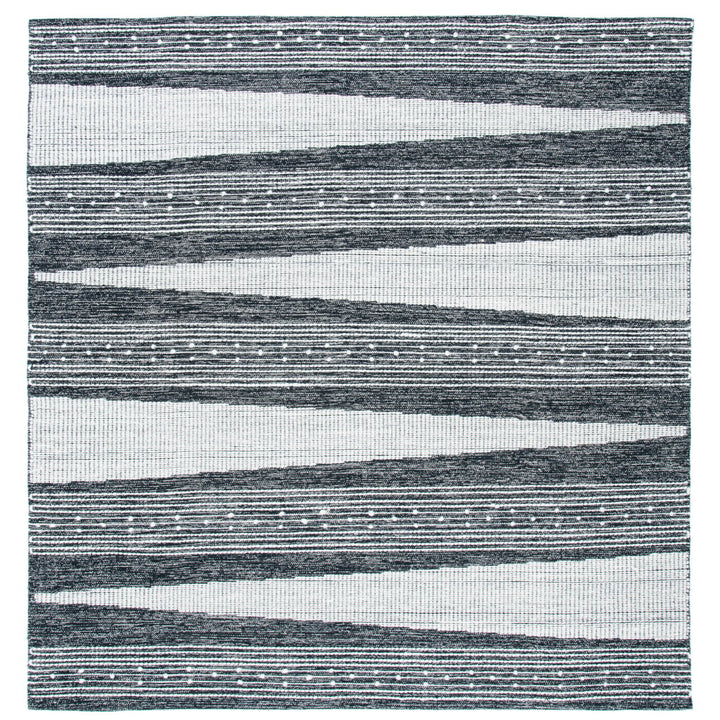 SAFAVIEH Striped Kilim STK521Z Black / Ivory Rug Image 1