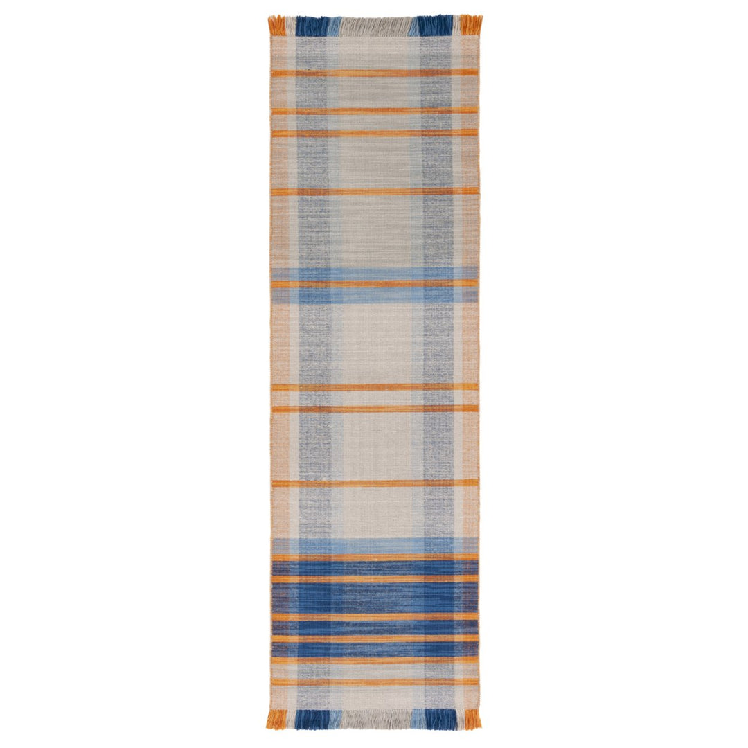 SAFAVIEH Striped Kilim STK701B Handwoven Beige /Blue Rug Image 1