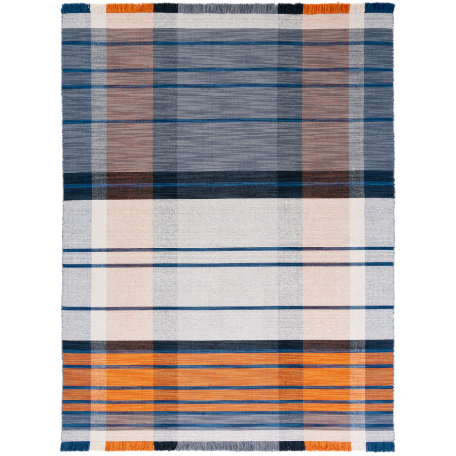 SAFAVIEH Striped Kilim STK702P Orange / Blue Rug Image 1