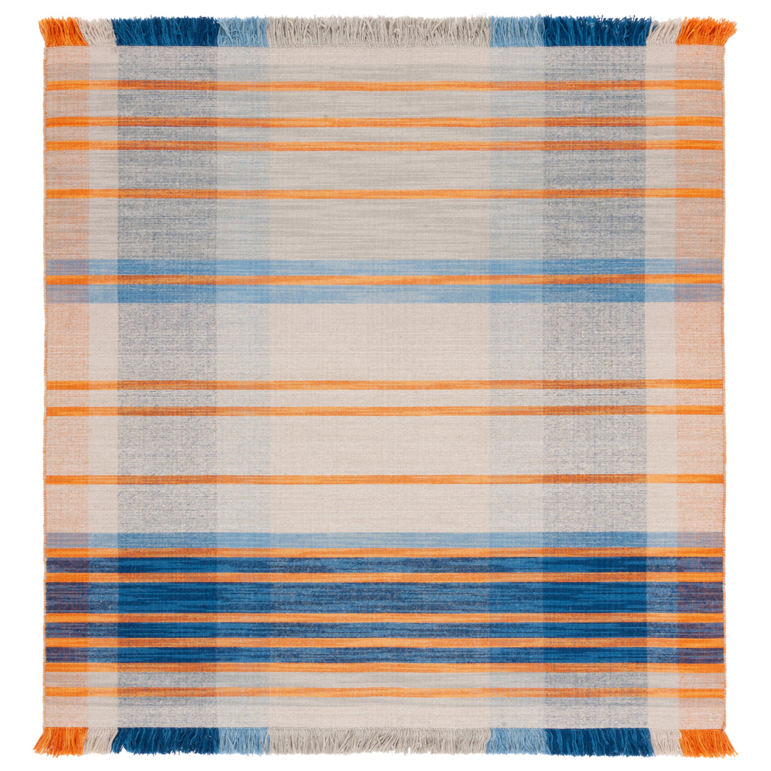 SAFAVIEH Striped Kilim STK701B Handwoven Beige /Blue Rug Image 3