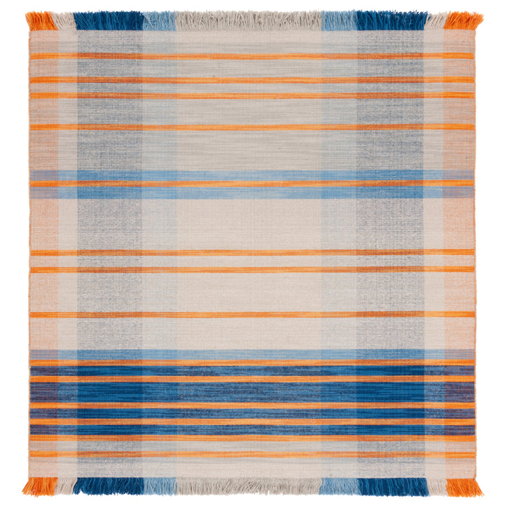 SAFAVIEH Striped Kilim STK701B Handwoven Beige /Blue Rug Image 3