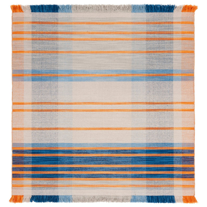 SAFAVIEH Striped Kilim STK701B Handwoven Beige /Blue Rug Image 1