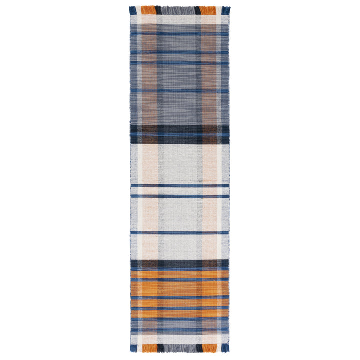 SAFAVIEH Striped Kilim STK702P Orange / Blue Rug Image 2