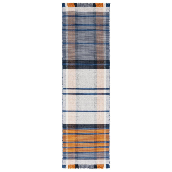 SAFAVIEH Striped Kilim STK702P Orange / Blue Rug Image 1