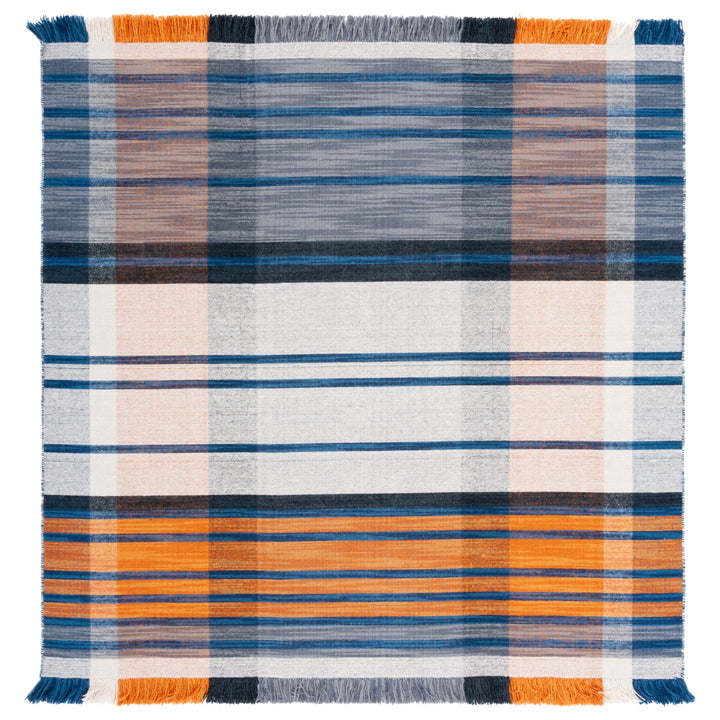 SAFAVIEH Striped Kilim STK702P Orange / Blue Rug Image 3