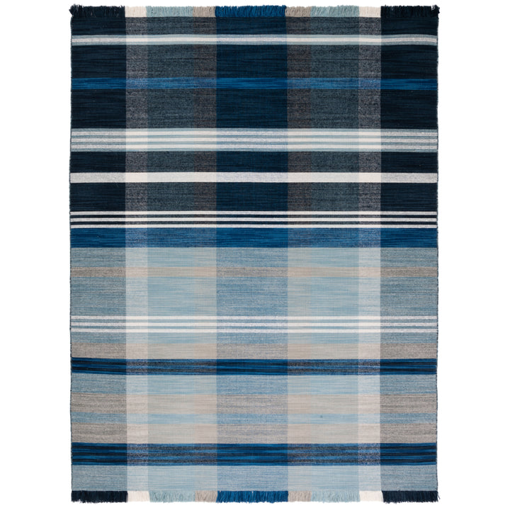 SAFAVIEH Striped Kilim STK703N Navy / Charcoal Rug Image 1