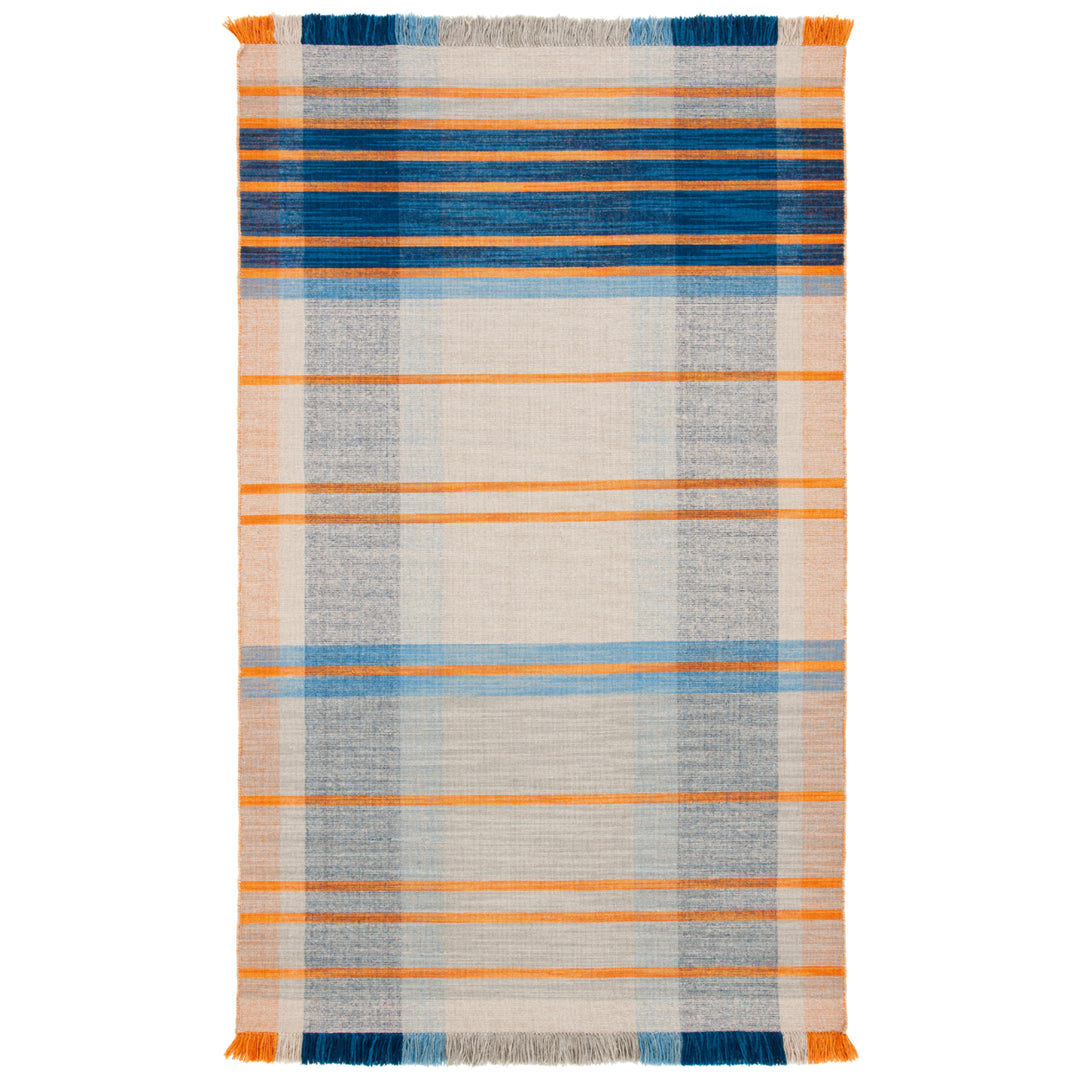 SAFAVIEH Striped Kilim STK701B Handwoven Beige /Blue Rug Image 1