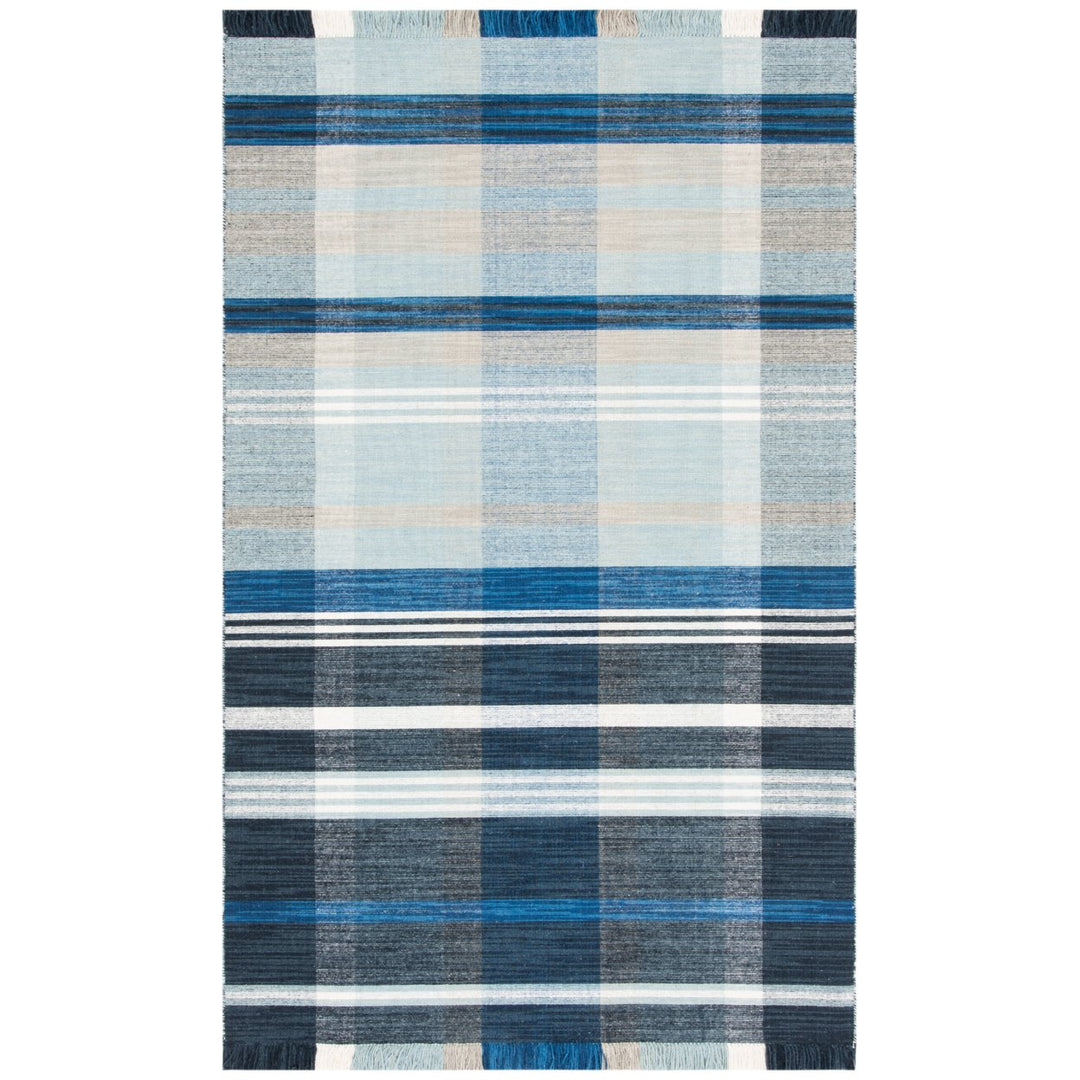 SAFAVIEH Striped Kilim STK703N Navy / Charcoal Rug Image 1