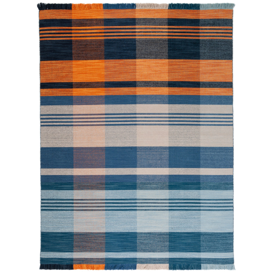 SAFAVIEH Striped Kilim STK708P Orange / Blue Rug Image 1