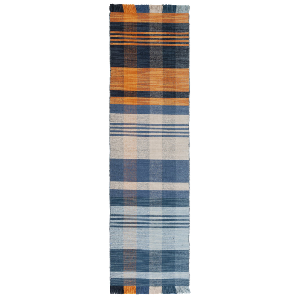 SAFAVIEH Striped Kilim STK708P Orange / Blue Rug Image 2