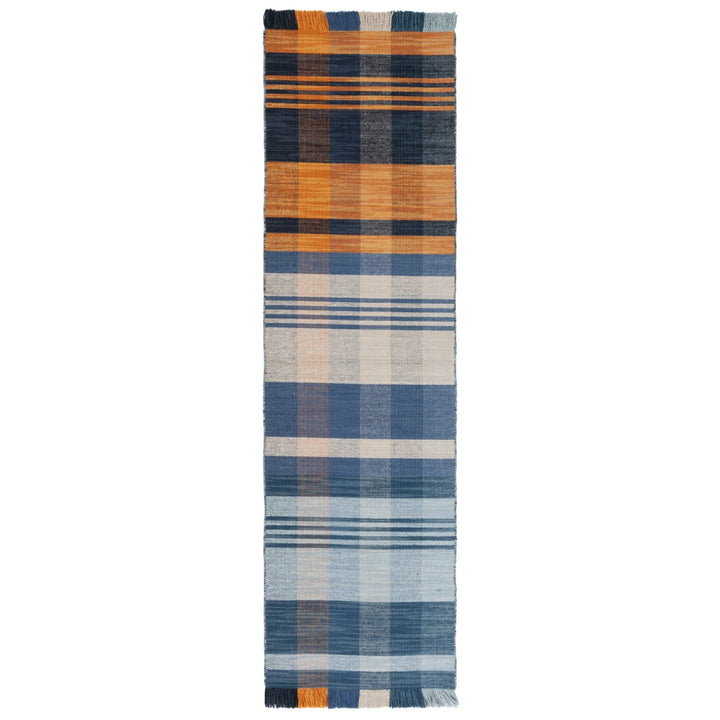 SAFAVIEH Striped Kilim STK708P Orange / Blue Rug Image 1