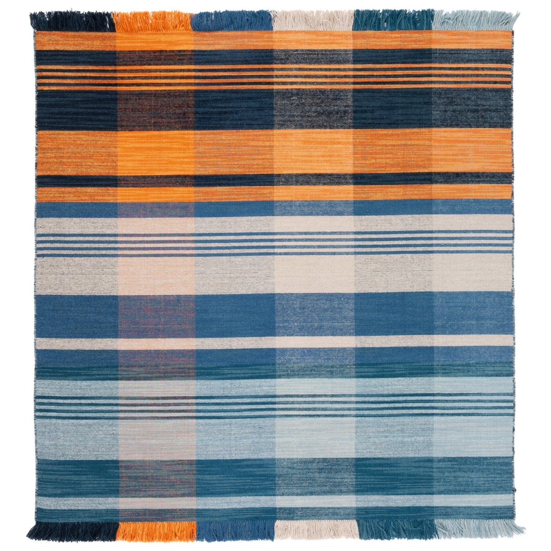 SAFAVIEH Striped Kilim STK708P Orange / Blue Rug Image 3