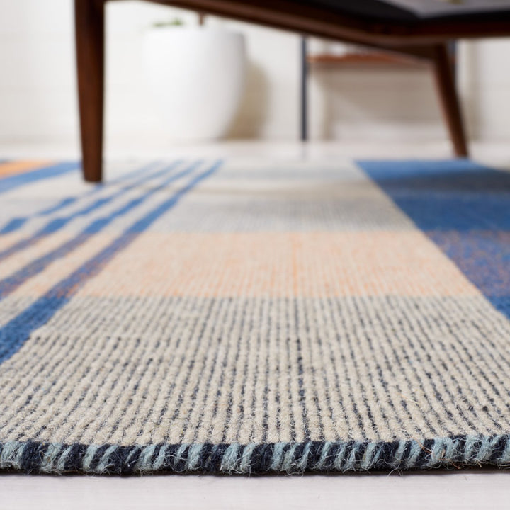 SAFAVIEH Striped Kilim STK708P Orange / Blue Rug Image 5