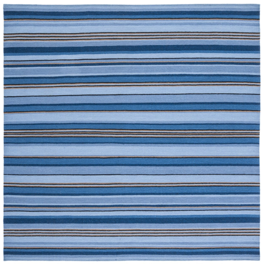 SAFAVIEH Striped Kilim STK601M Handmade Blue / Rust Rug Image 1