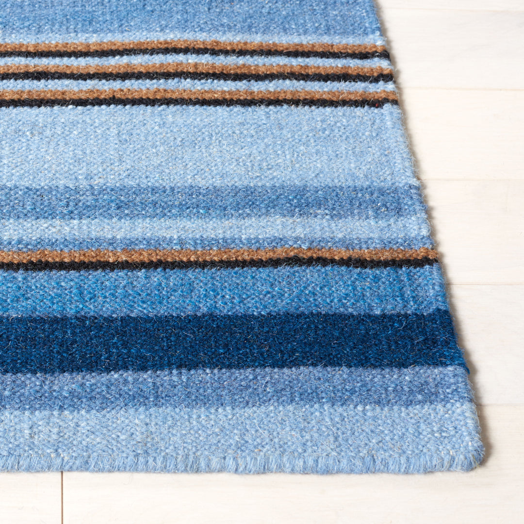 SAFAVIEH Striped Kilim STK601M Handmade Blue / Rust Rug Image 5