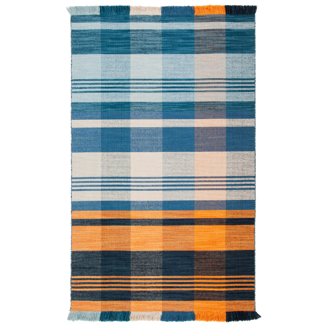 SAFAVIEH Striped Kilim STK708P Orange / Blue Rug Image 7