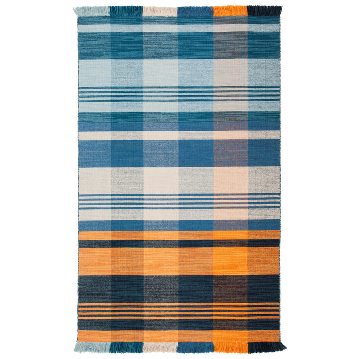 SAFAVIEH Striped Kilim STK708P Orange / Blue Rug Image 7