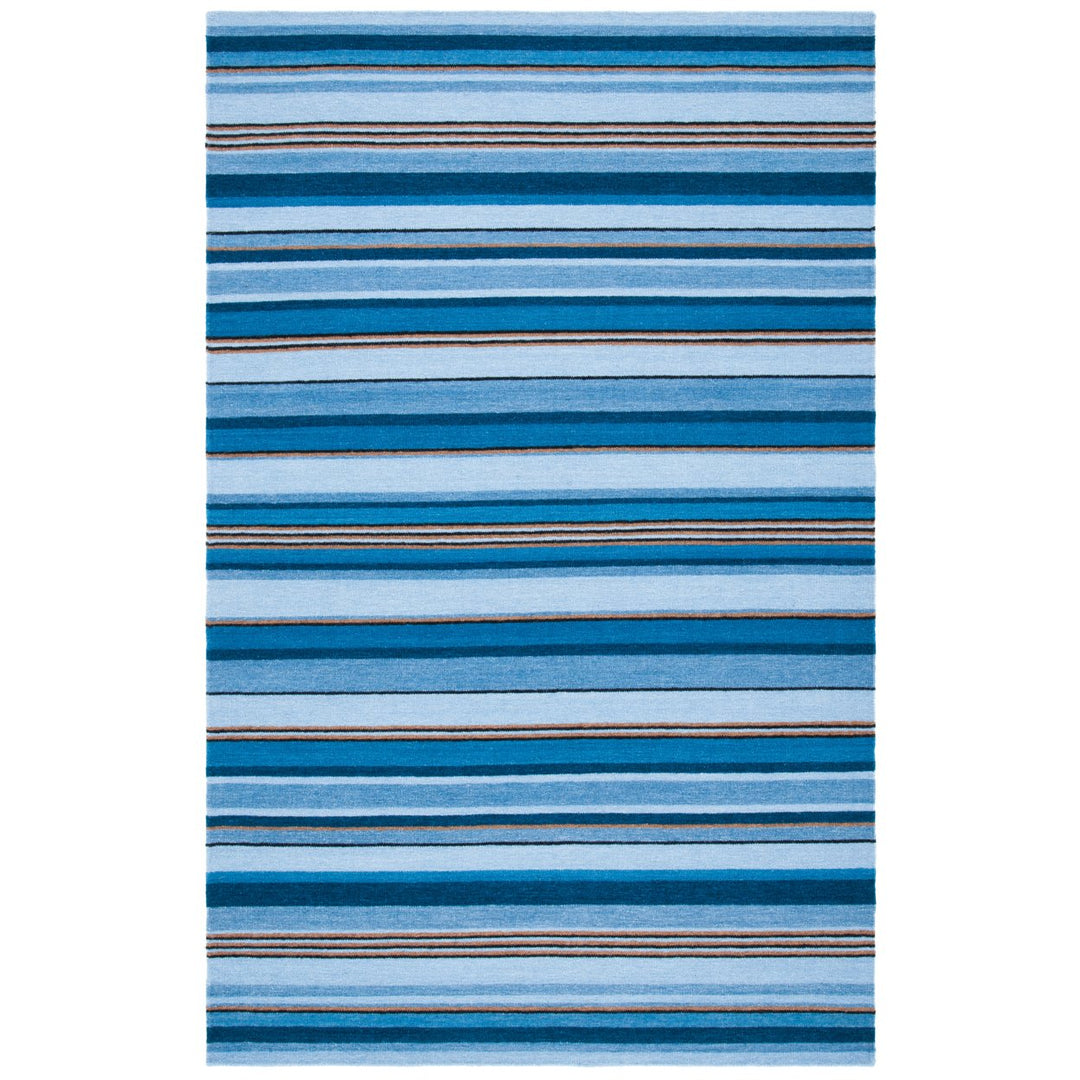 SAFAVIEH Striped Kilim STK601M Handmade Blue / Rust Rug Image 8