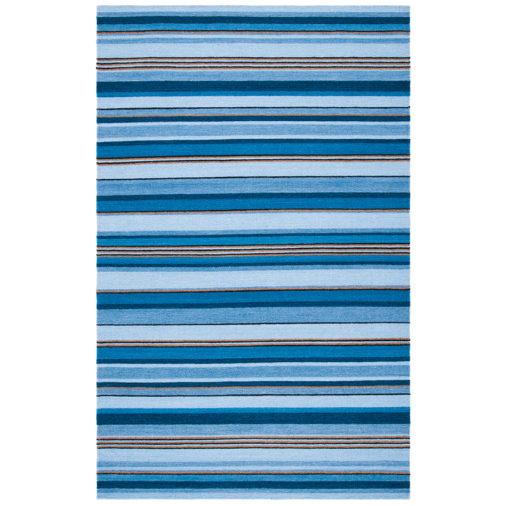 SAFAVIEH Striped Kilim STK601M Handmade Blue / Rust Rug Image 8