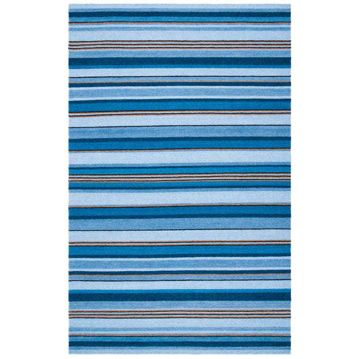 SAFAVIEH Striped Kilim STK601M Handmade Blue / Rust Rug Image 1