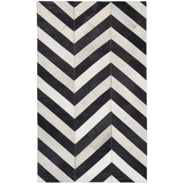 SAFAVIEH Studio Leather STL122A White / Black Rug Image 1