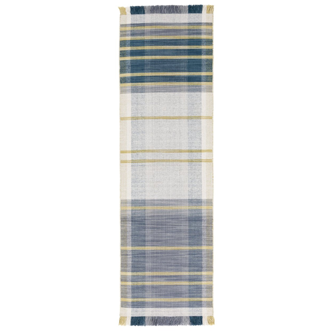 SAFAVIEH Striped Kilim STK706B Handwoven Beige /Teal Rug Image 1