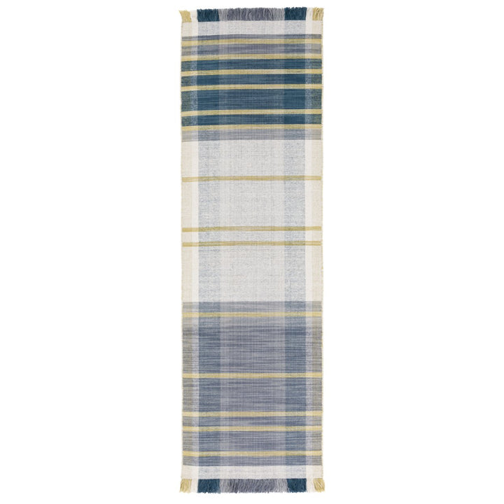 SAFAVIEH Striped Kilim STK706B Handwoven Beige /Teal Rug Image 1