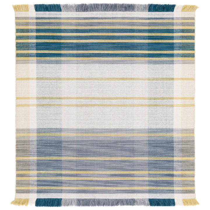 SAFAVIEH Striped Kilim STK706B Handwoven Beige /Teal Rug Image 3