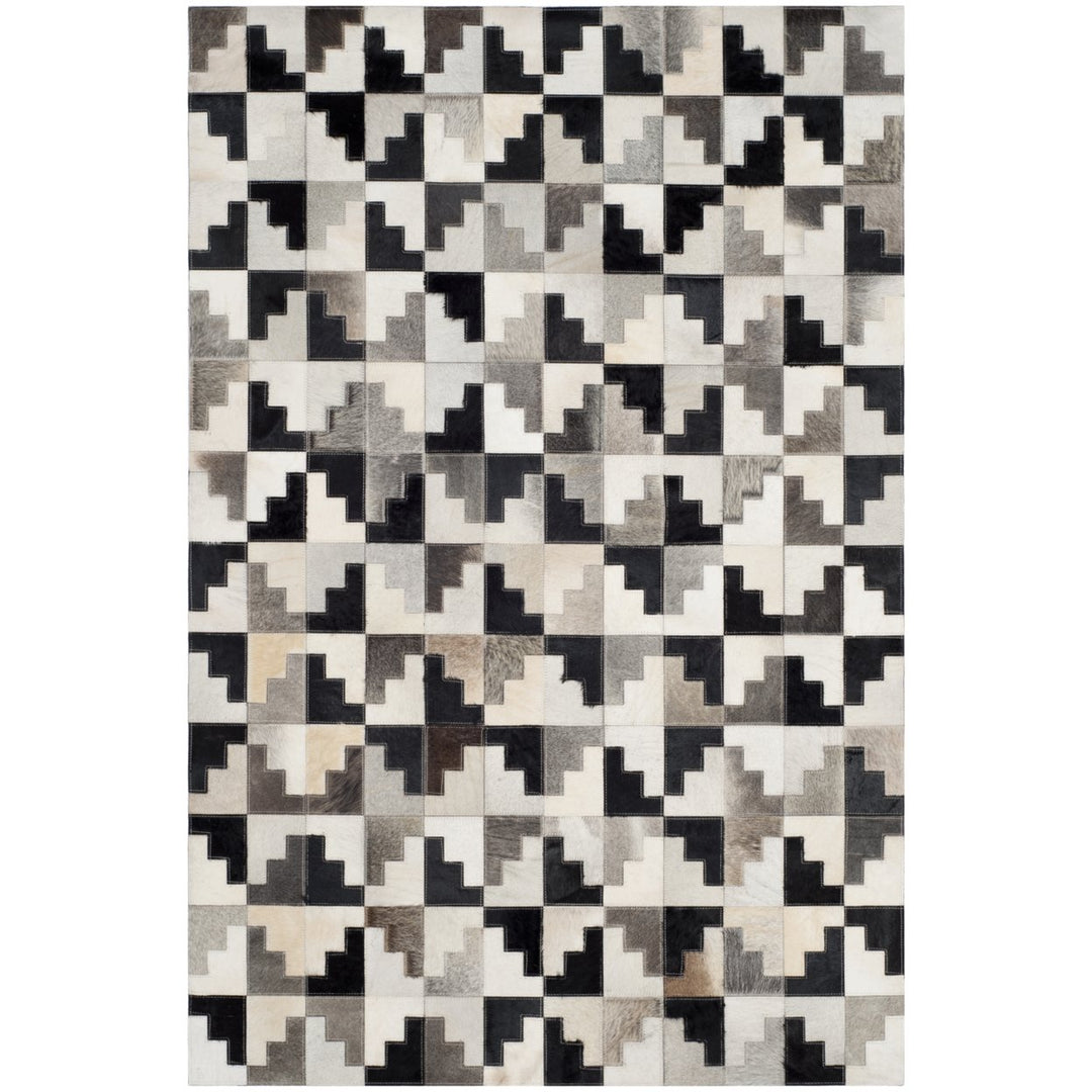 SAFAVIEH Studio Leather STL172A Ivory / Black Rug Image 8