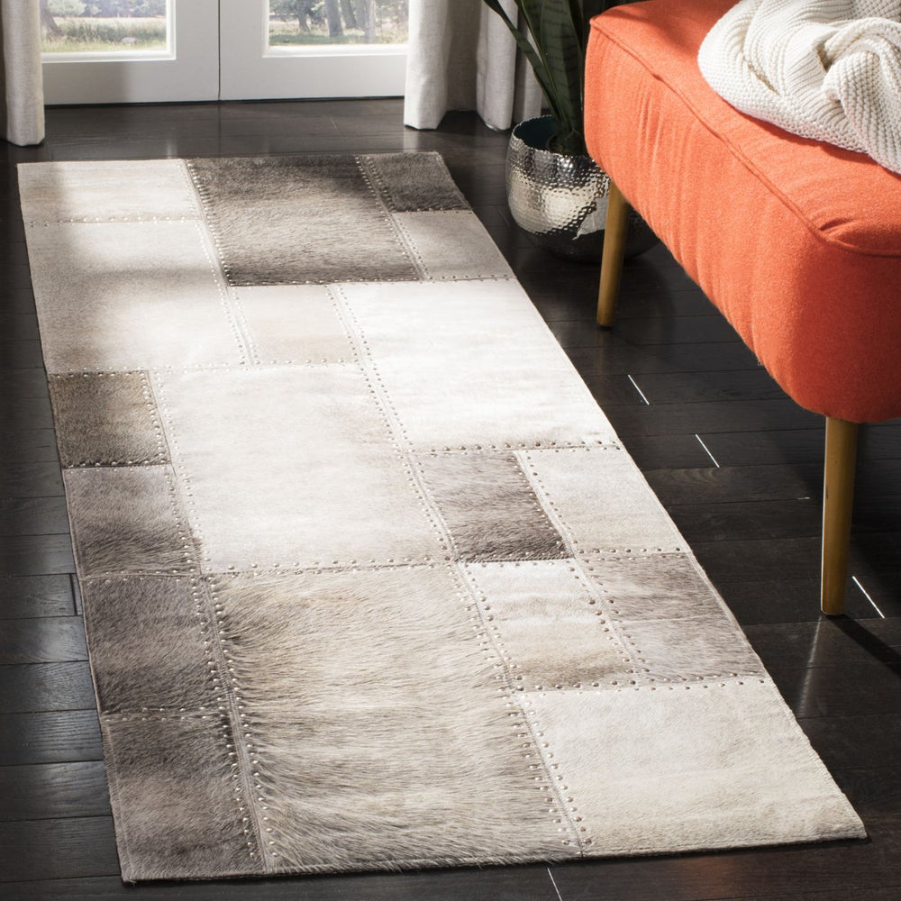 SAFAVIEH Studio Leather STL174F Handwoven Grey Rug Image 2