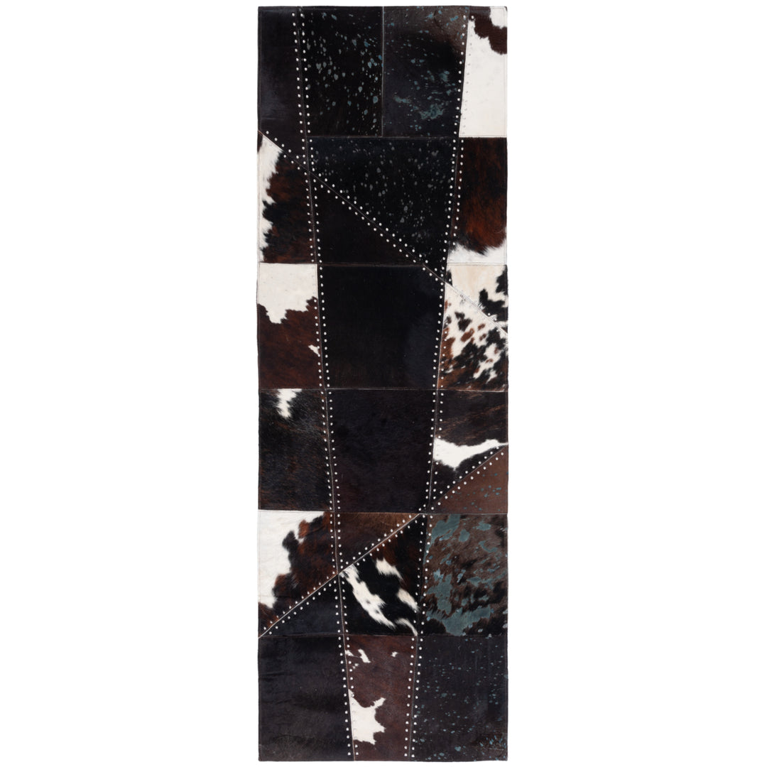 SAFAVIEH Studio Leather STL184T Dark Brown / Ivory Rug Image 3