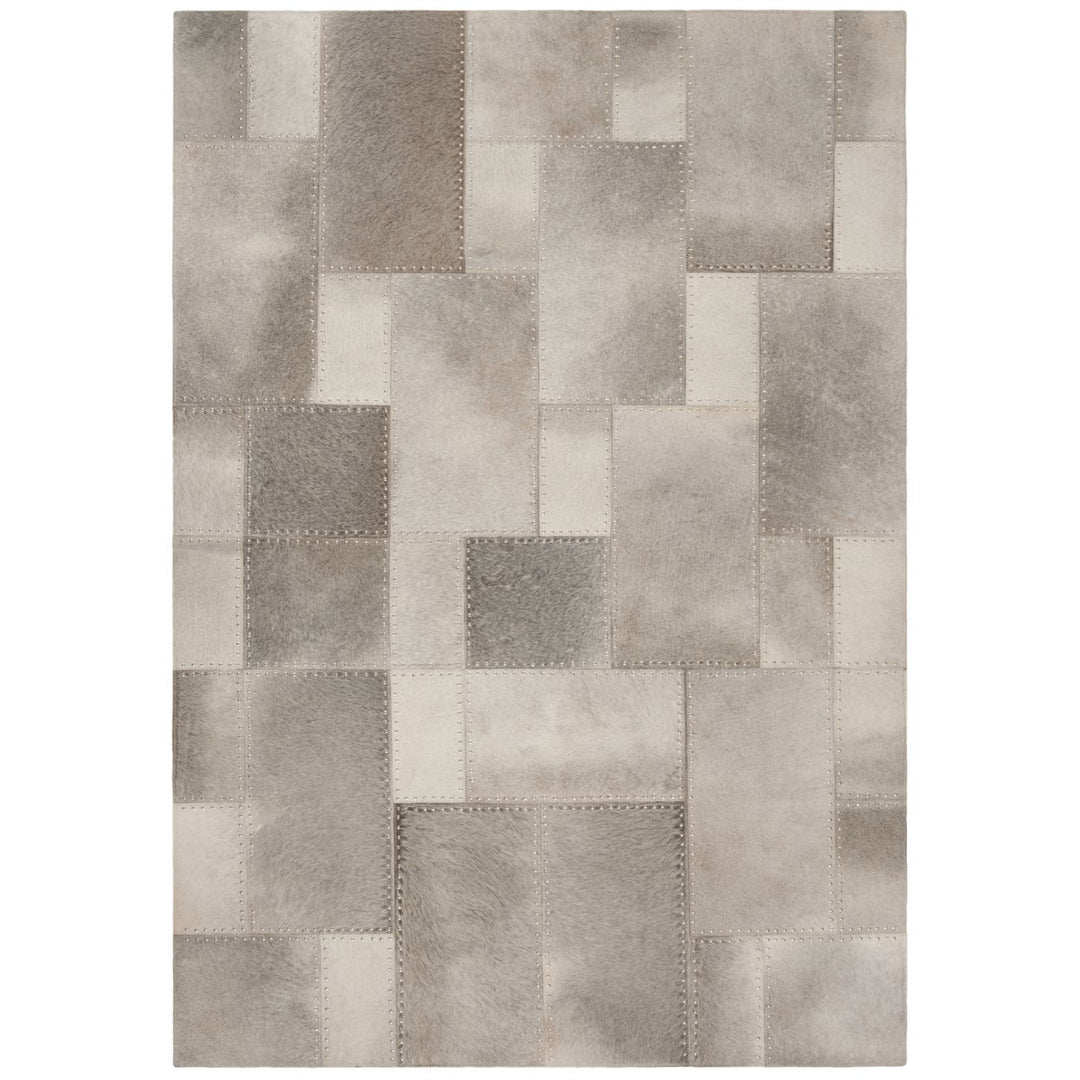 SAFAVIEH Studio Leather STL174F Handwoven Grey Rug Image 1