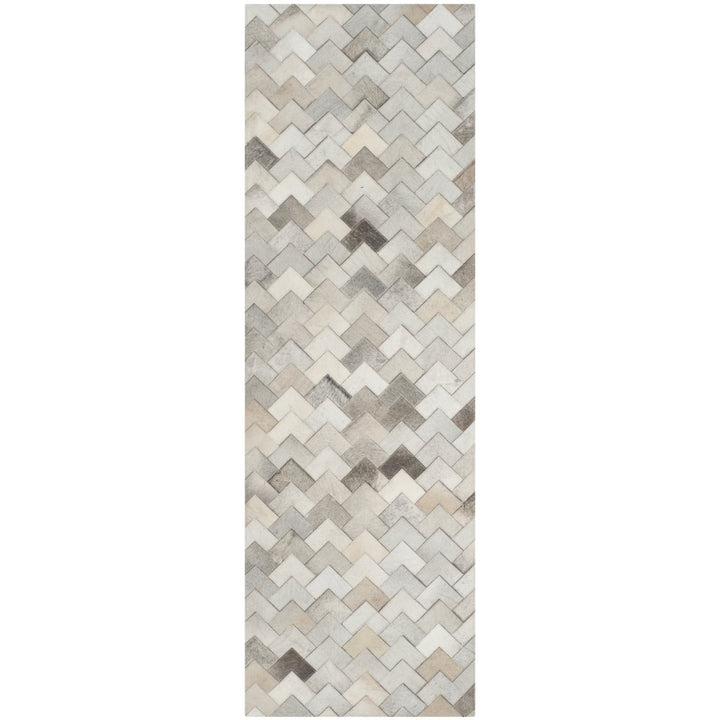 SAFAVIEH Studio Leather STL183A Handwoven Grey Rug Image 1