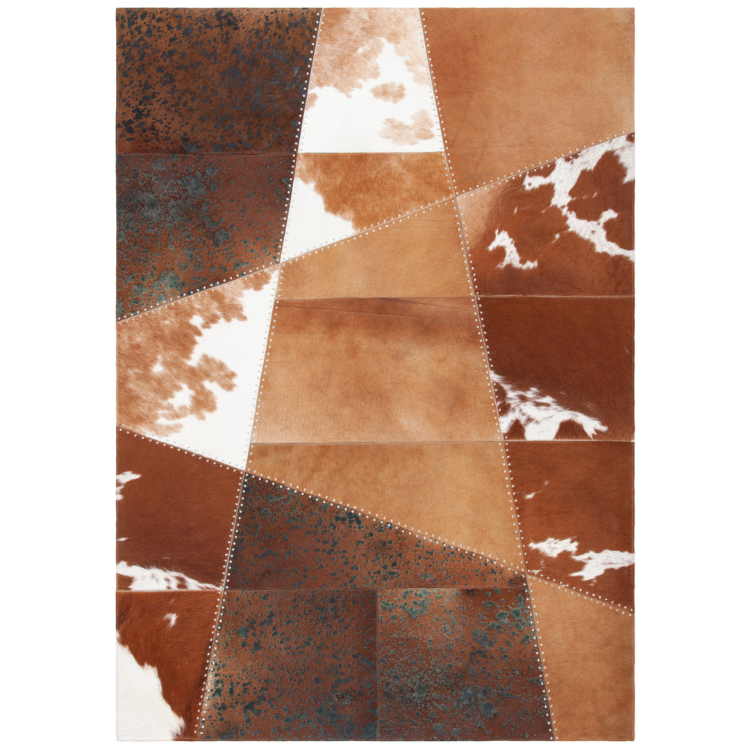 SAFAVIEH Studio Leather STL185T Brown / Ivory Rug Image 1