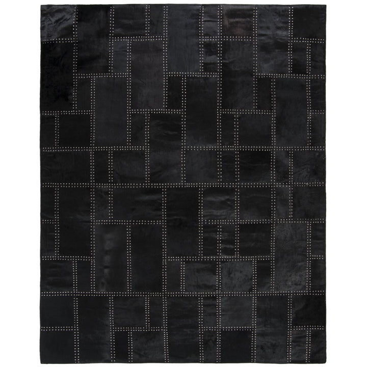 SAFAVIEH Studio Leather STL174Z Handwoven Black Rug Image 1