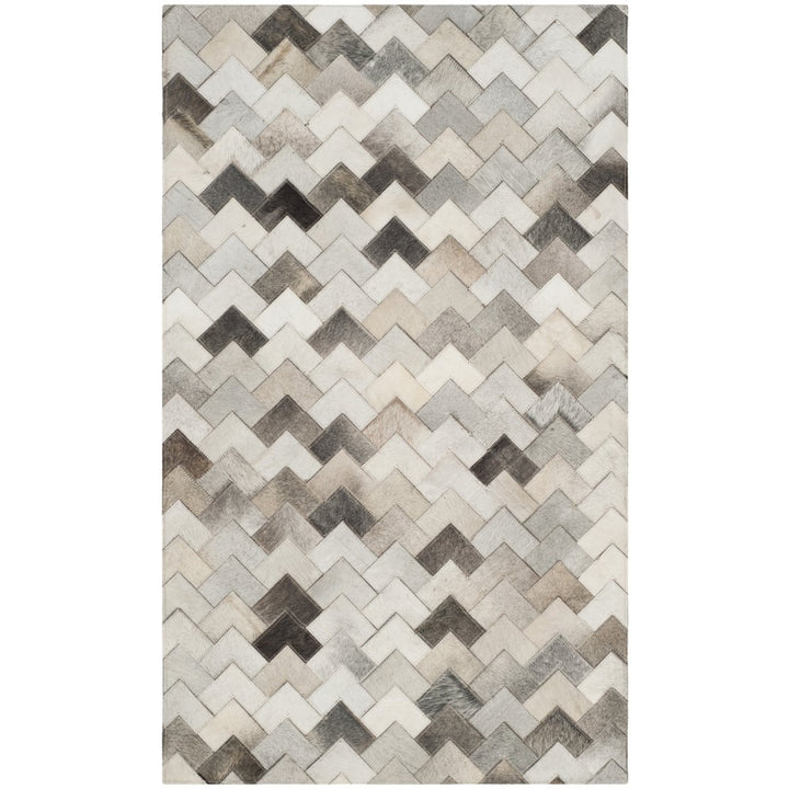 SAFAVIEH Studio Leather STL183A Handwoven Grey Rug Image 1