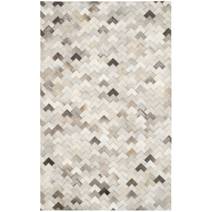 SAFAVIEH Studio Leather STL183A Handwoven Grey Rug Image 6